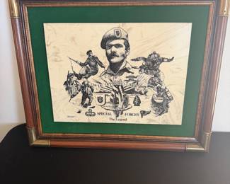 Special Forces: The Legend" etched marble artwork by David Frederick Gray, featuring a central Green Beret