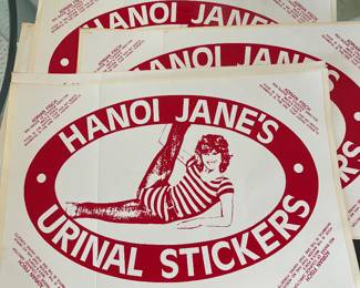 Hanoi Jane urinal stickers