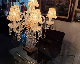 Plug-in crystal chandelier