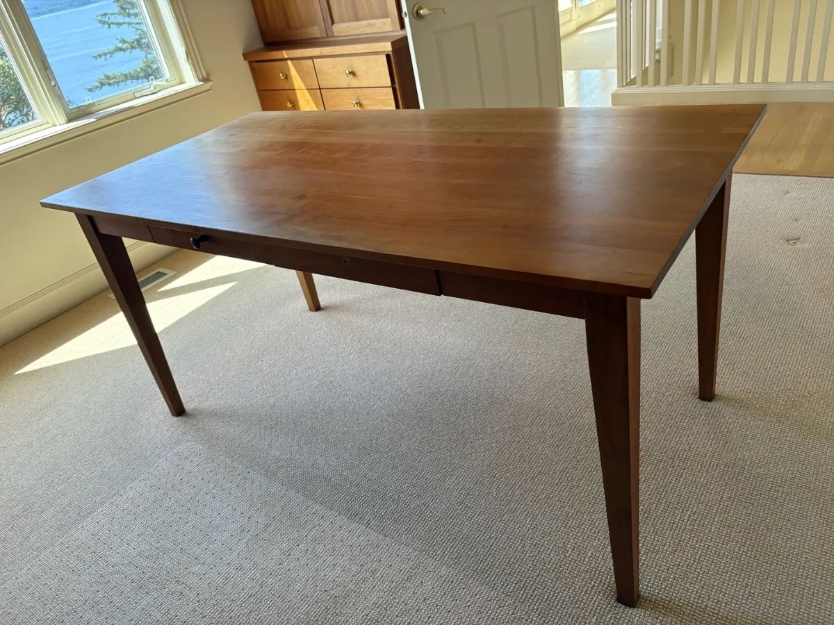 Wood Table Or Desk With 2 Drawers fix Drawer Pull