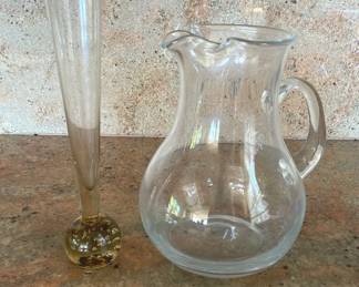 Bromioli Rocco Pitcher And Controlled Bubble Bud Vase