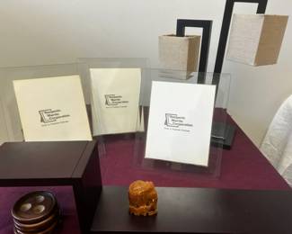 Lamp, Frames, Floating Shelf