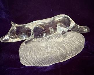 Cristal d'Arques Glass Fox Sculpture