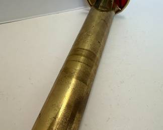 Mercedes Signed Brass Kaleidoscope with Stained Glass End