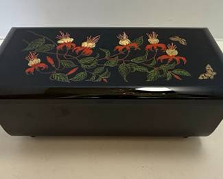 Westland Co. "Memory" Japanese Black Lacquer Musical Jewelry Box