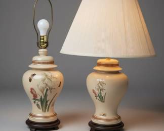 Chinoiserie Style Ceramic Table Lamps (Pair)