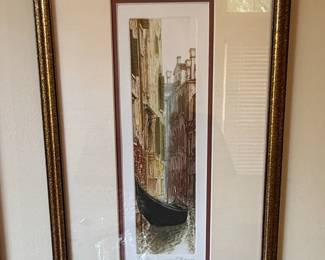 Ugo Baracco Venice Canal Etching