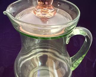 Watermelon Glass Pitcher with Pink Lid