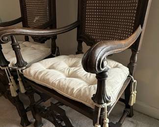 Louis XV Style Cane Back Armchairs