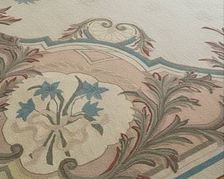 Aubusson Style Floral Medallion Area Rug