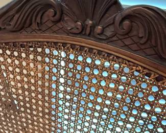 Louis XV Style Carved Cane Back Armchair