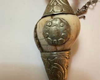 Tribal Style Shell, Bone, and Coral Necklace