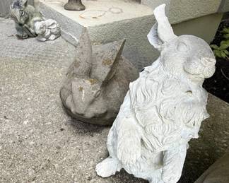 Garden Rabbit Statuary Grouping