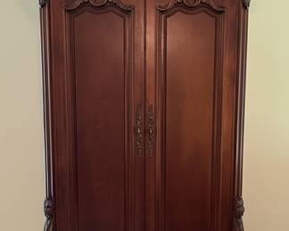 French Louis XV Style Carved Armoire Wardrobe