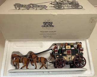 Department 56 Heritage Village Collection "Holiday Coach" Handpainted Porcelain Accessory