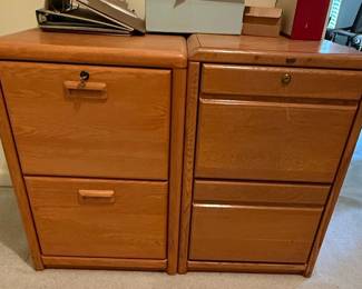 Wood Craft Company "Encore" Oak Filing Cabinet Set
