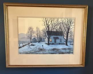 "Light in the Window" Signed and Numbered Lithograph Print by Artist Jim Gray