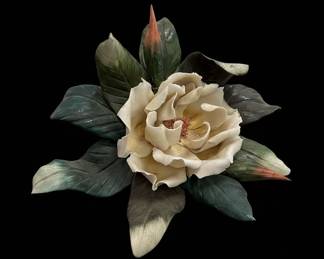 Capodimonte Porcelain Magnolia Floral Arrangement
