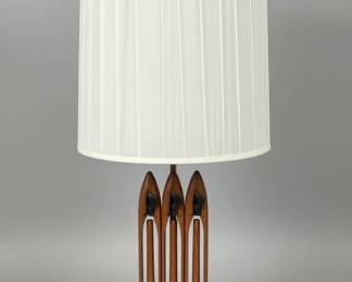Mid-Century Modern Wood Dowel Table Lamp