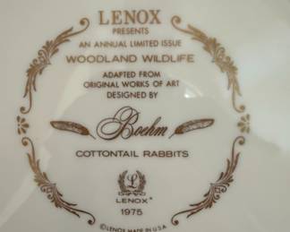 Lenox Cottontail Rabbits Annual Limited Issue Plate