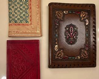 Embossed Leather Journal and Address Book Set