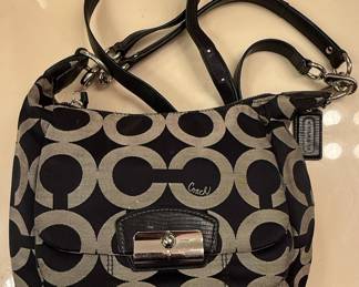 Coach Kristin Op Art Signature C Monogram Shoulder Bag
