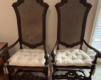 Louis XV Style Cane Back Armchairs