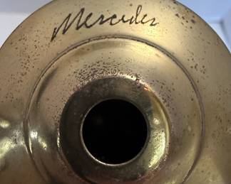Mercedes Signed Brass Kaleidoscope with Stained Glass End