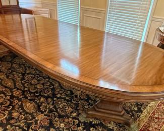 Dining Table with Banded Inlay and Claw Feet