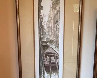 Ugo Baracco Venetian Canal Etching
