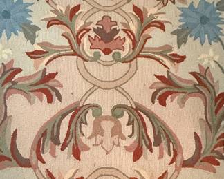 Aubusson Style Floral Medallion Area Rug