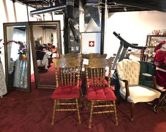 Mirrors, chairs