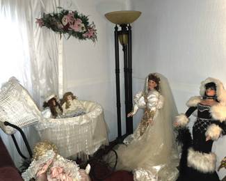 Dolls & torchier lamp