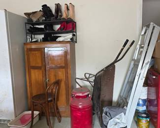 Primitive Cupboard & milk can