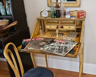 Chic Painted Desk, Chair and Mirror
