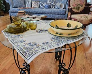 Metal and Glass round Table