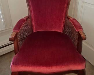 Vintage Queen Anne Style Velvet Chair