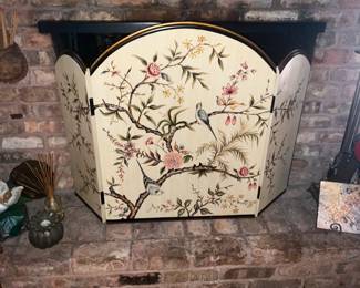 Asian fireplace screen