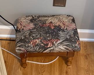 Vintage Floral Tapestry Upholstered Footstool