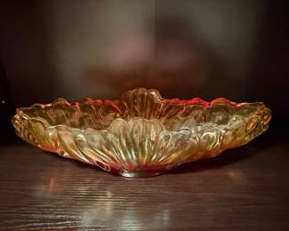 Amberina Viking Glass Gondola Bowl