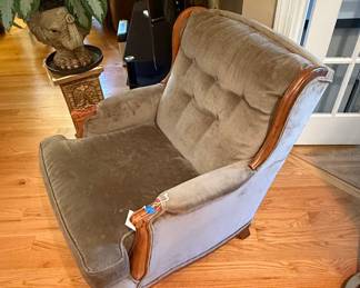 Vintage Upholstered Wingback Armchair