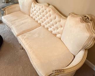 Vintage French Provincial Style Tufted Sofa