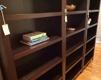 Dark Brown Wood Bookcase Unit