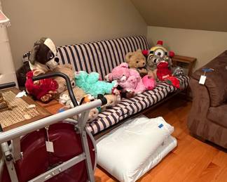 Assorted Plush Toys and Exercise Equipment