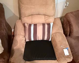 Recliner Armchair with Decorative Pillow