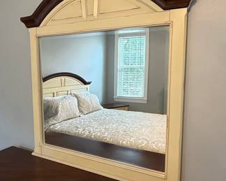 Ashley Furniture Realyn Chipped White and Brown Dresser and Mirror
