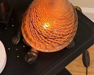 Vintage Tiffany Style Turtle Lamp