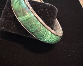 Vintage brass malachite