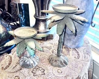 Palm Tree Candle Holders