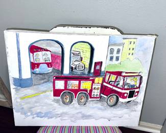 Children's Firehouse Wall Art